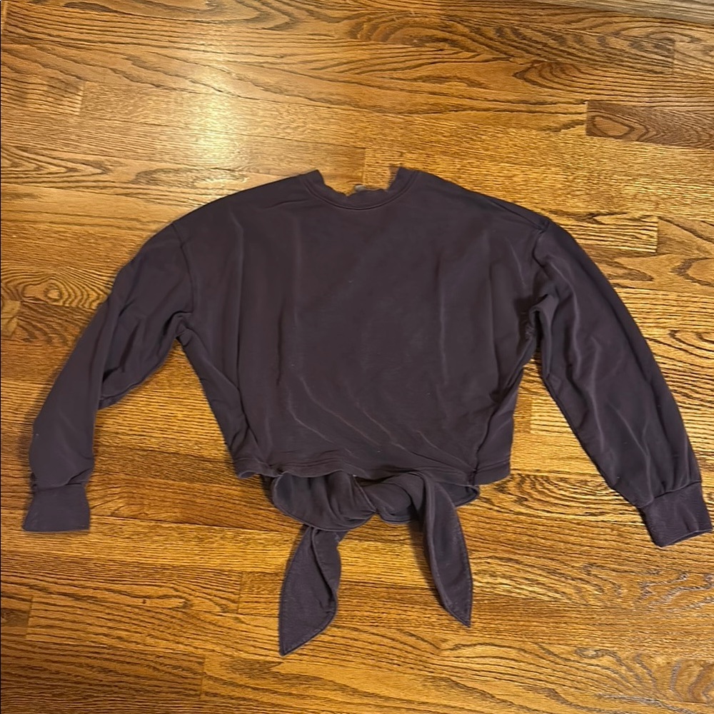 Athleta Purple Tie-Front Sweatshirt